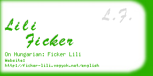 lili ficker business card